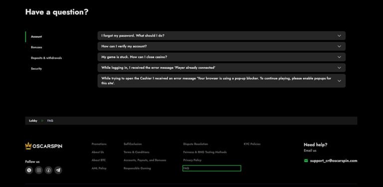 Best oscarspin promotions in Global